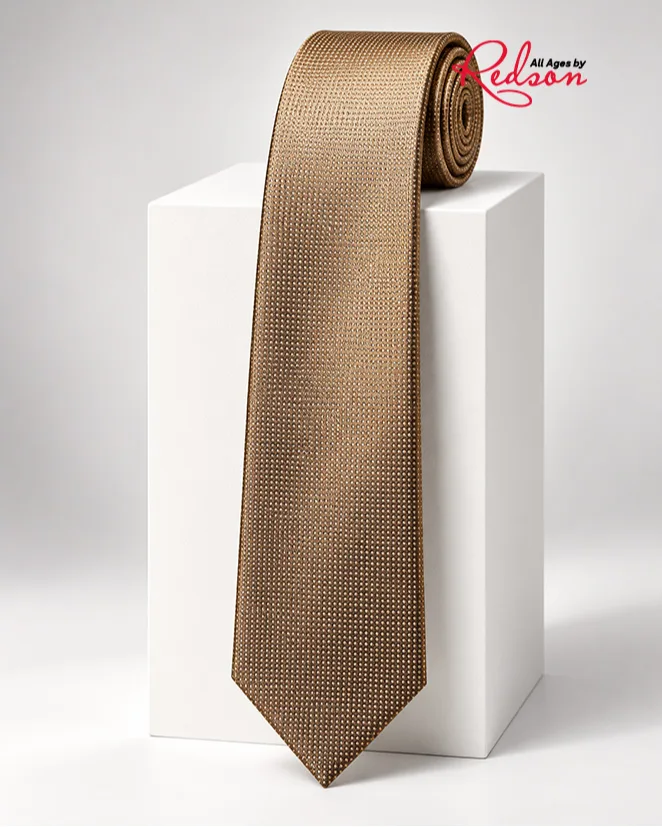 Men's Bronze Gold Micro Pattern Formal Necktie