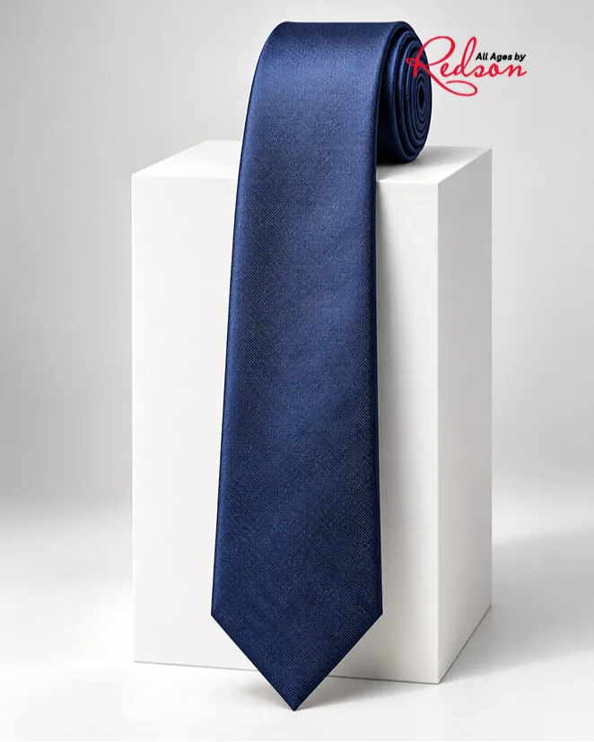 Men's Navy Blue Textured Formal Necktie