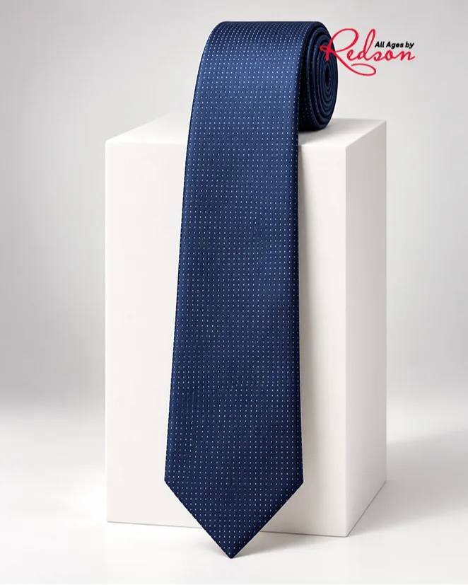 Men's Navy Blue Micro Dot Pattern Formal Neckties