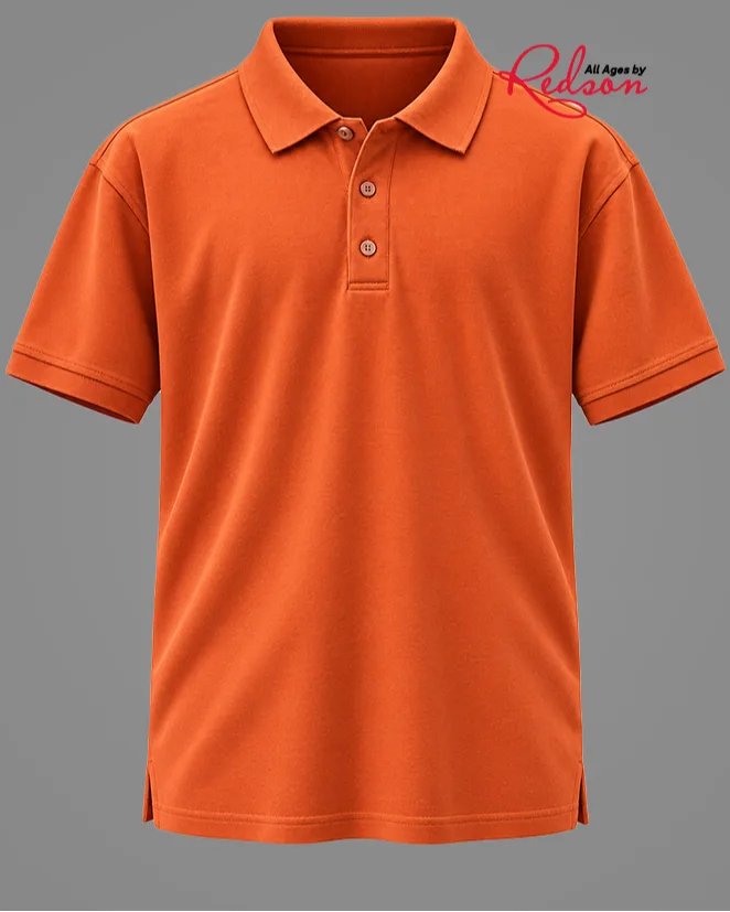 Men’s Burnt Orange Classic Short Sleeve Polo Shirt