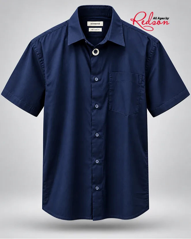 Men’s Classic Navy Blue Short Sleeve Shirt
